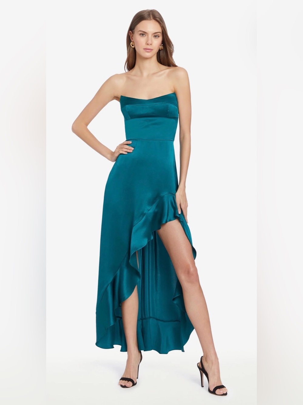 Amanda Uprichard Alyse Silk Maxi Dress in Jewel | Size M | NWT